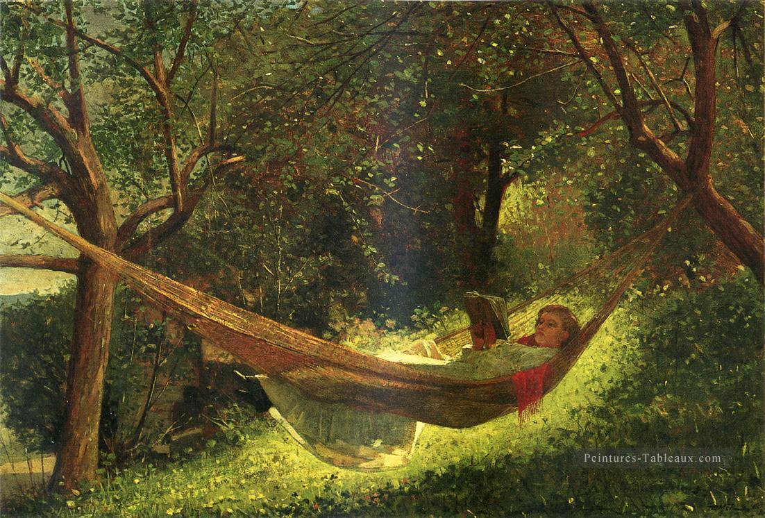 Fille dans un hamac réalisme peintre Winslow Homer Peintures à l'huile